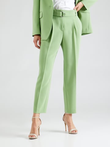 BOSS Black - regular Pantalón plisado 'Tapiah' en verde: frente