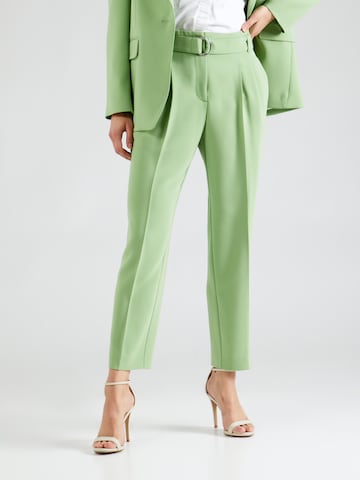 BOSS Black Regular Pleat-Front Pants 'Tapiah' in Green: front