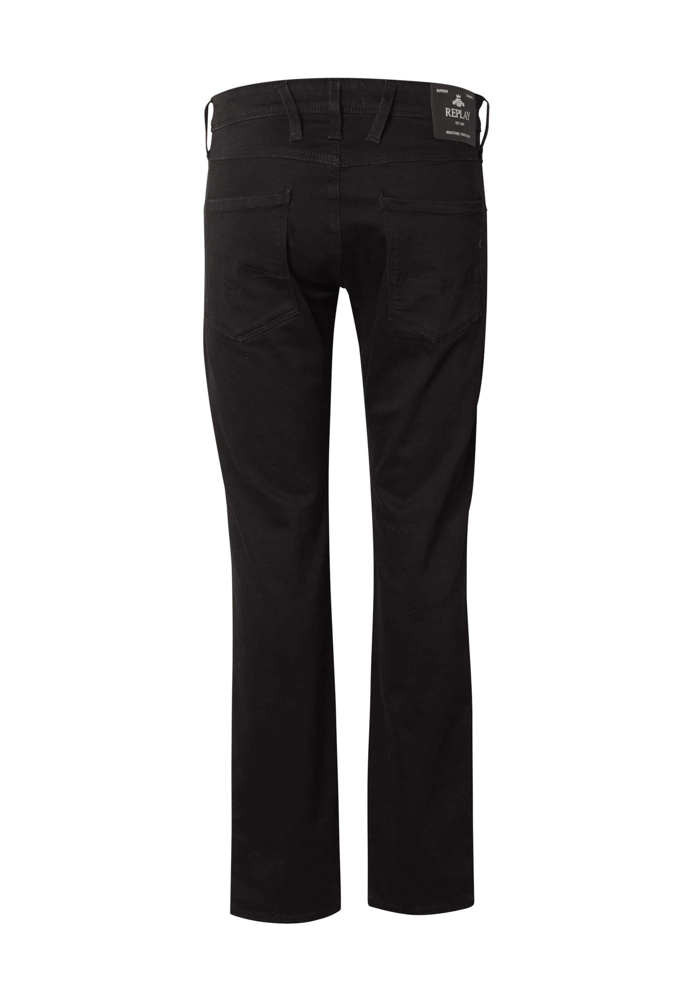 REPLAY Regular Jeans 'Anbass' in Schwarz