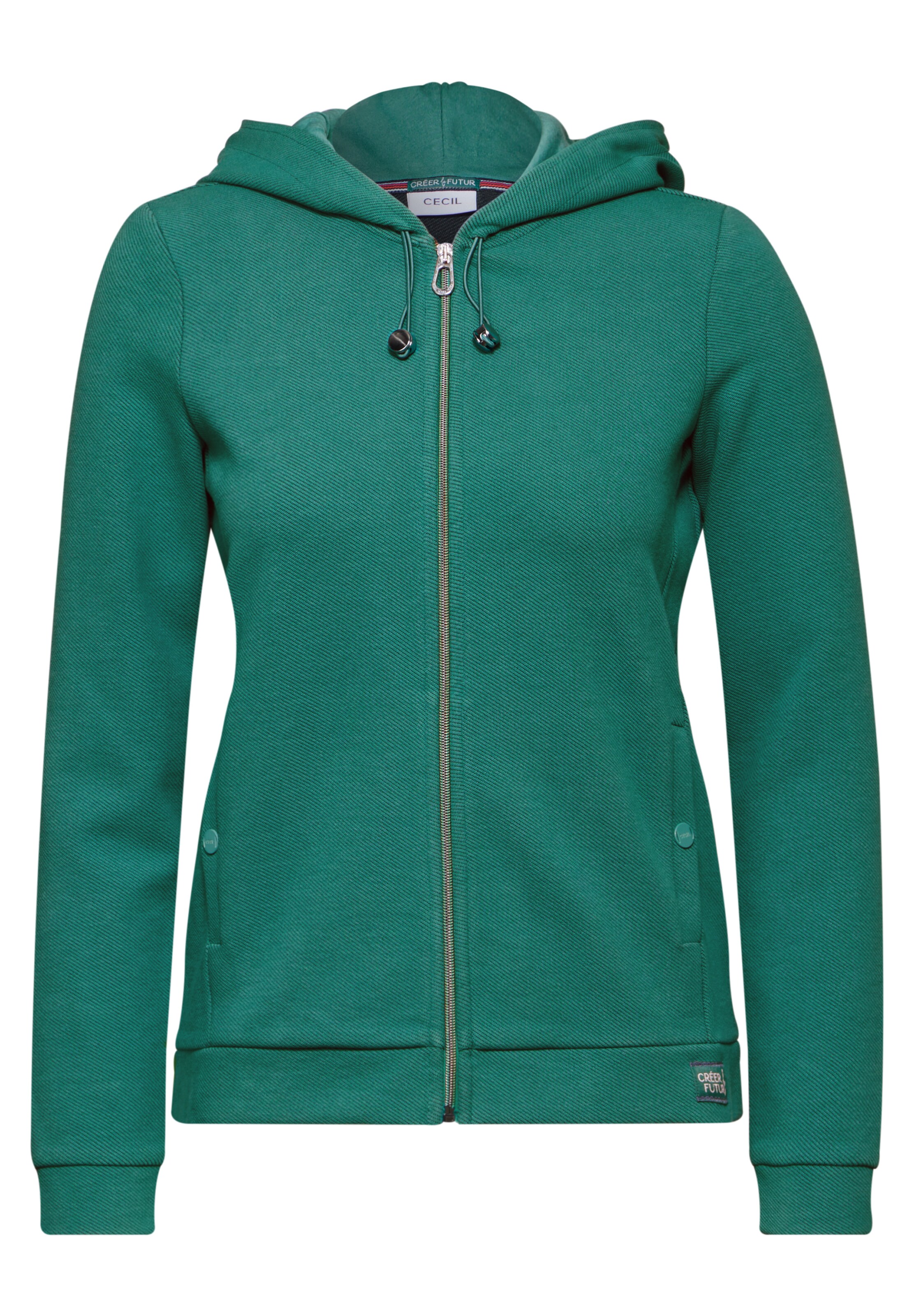 CECIL Sweatjacke in Grün: Vorderseite