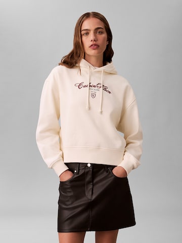 Calvin Klein Jeans Mikina - Béžová: predná strana