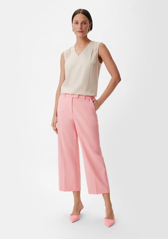 Wide Leg Pantalon à plis COMMA en rose : devant