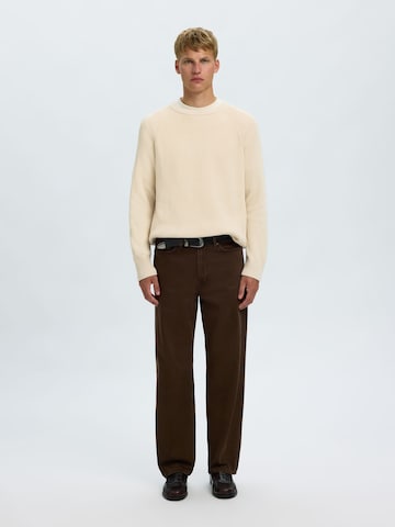 SELECTED - Jersey 'SLMBRAUN' en beige