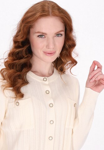 DreiMaster Klassik Вязаная кофта 'Classic Look' в Белый