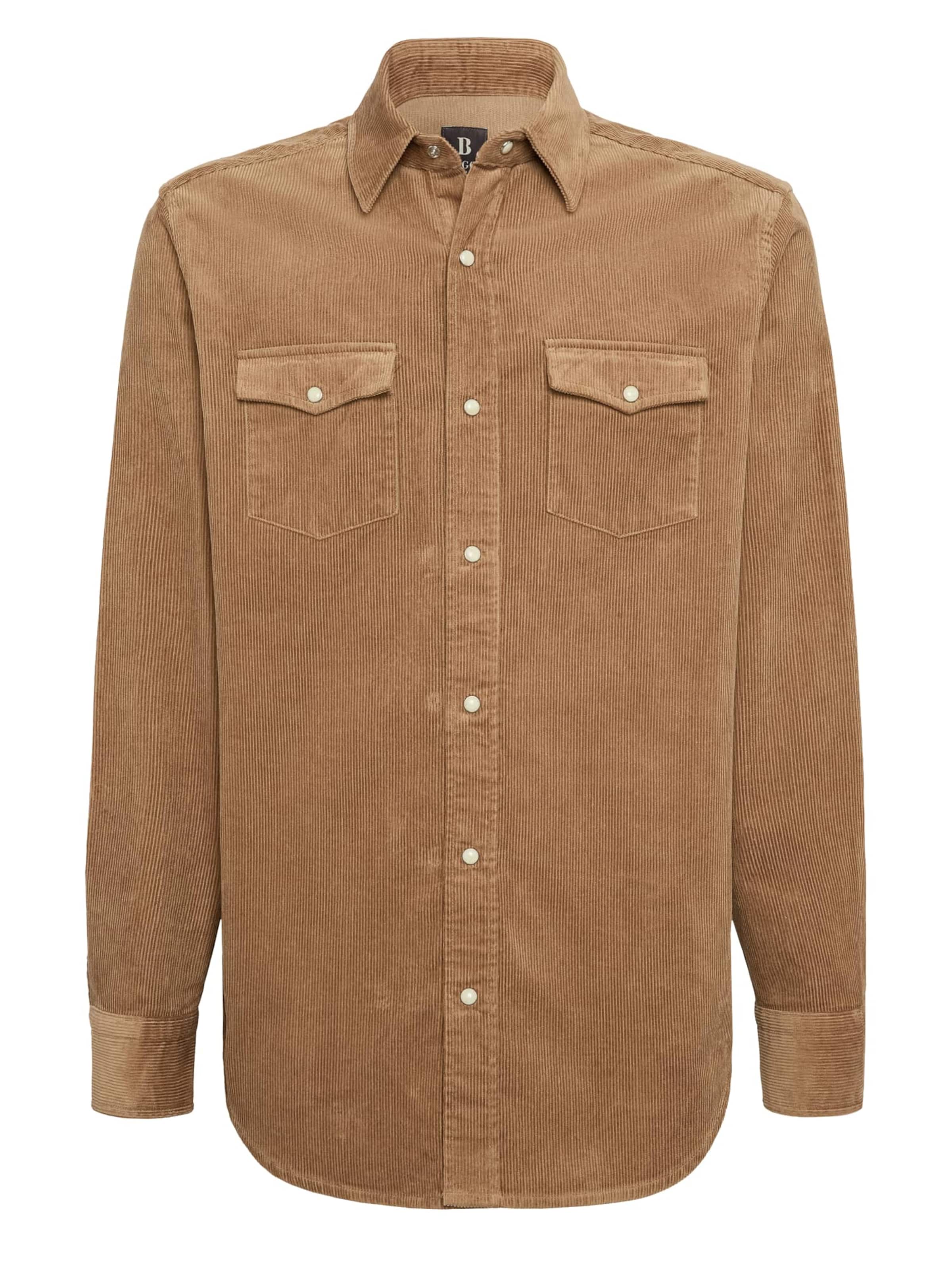 Boggi Milano Button Up Shirt in Brown: front