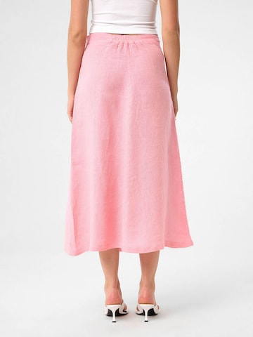 DIMI Skirt 'Damen-Leinen-Midirock' in Pink