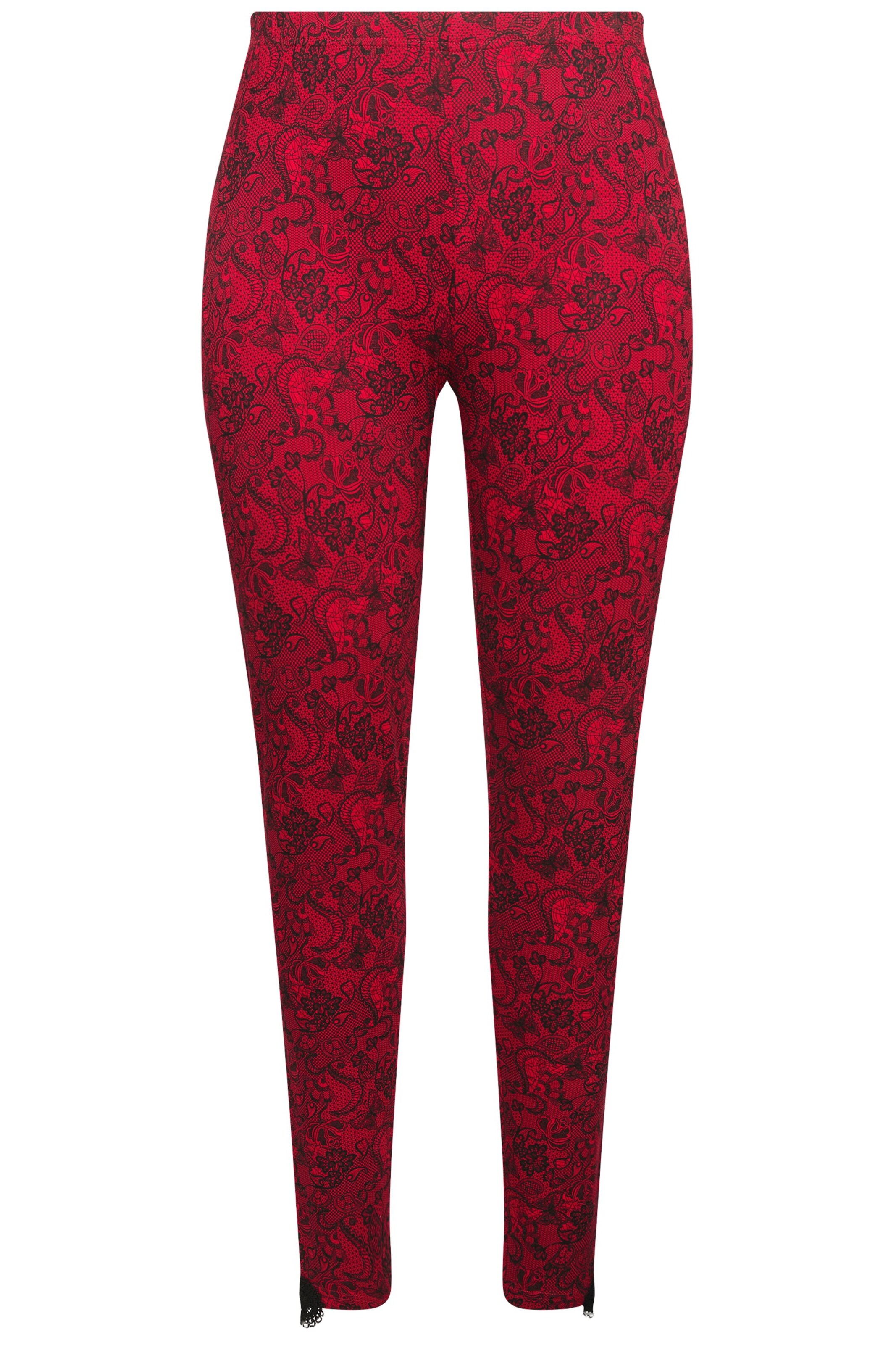 Ulla Popken Skinny Hose in Rot: Vorderseite