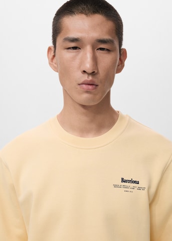 MANGO MAN Sweatshirt 'Bcn' in Yellow