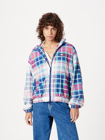 Tommy Jeans Between-Season Jacket 'Tartan' in Blue: front