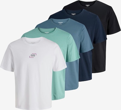 Marškinėliai 'JJCORP' iš JACK & JONES, spalva – safyro / mėtų spalva / juoda / balta, Prekių apžvalga