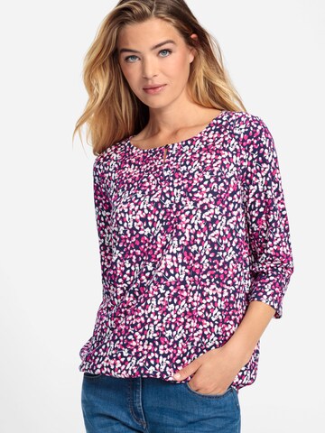 Olsen Shirt mit Gummizug am Saum in Pink: Vorderseite