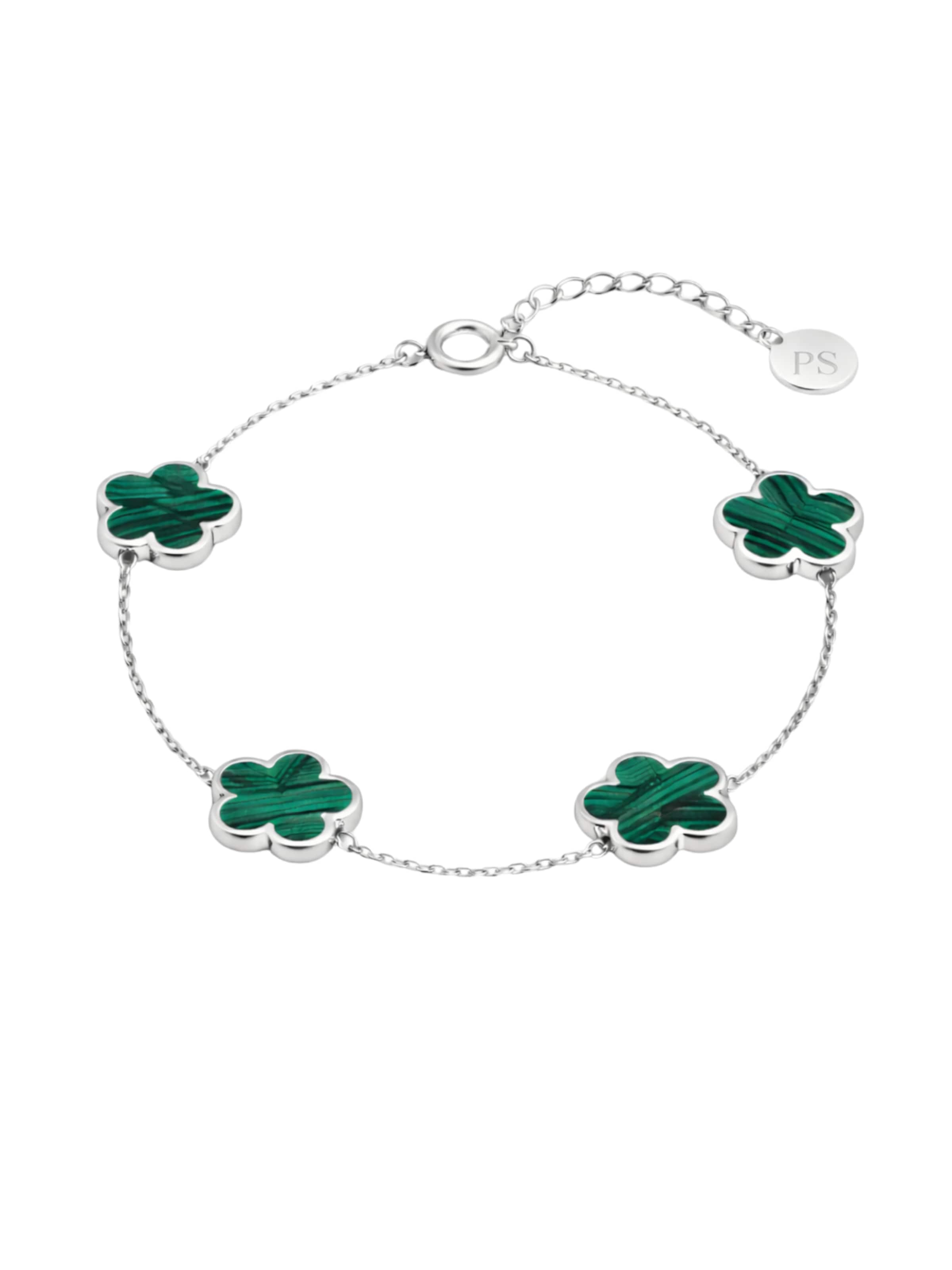 Braccialetto 'Clover Green' di Pure Schmuck in argento: frontale