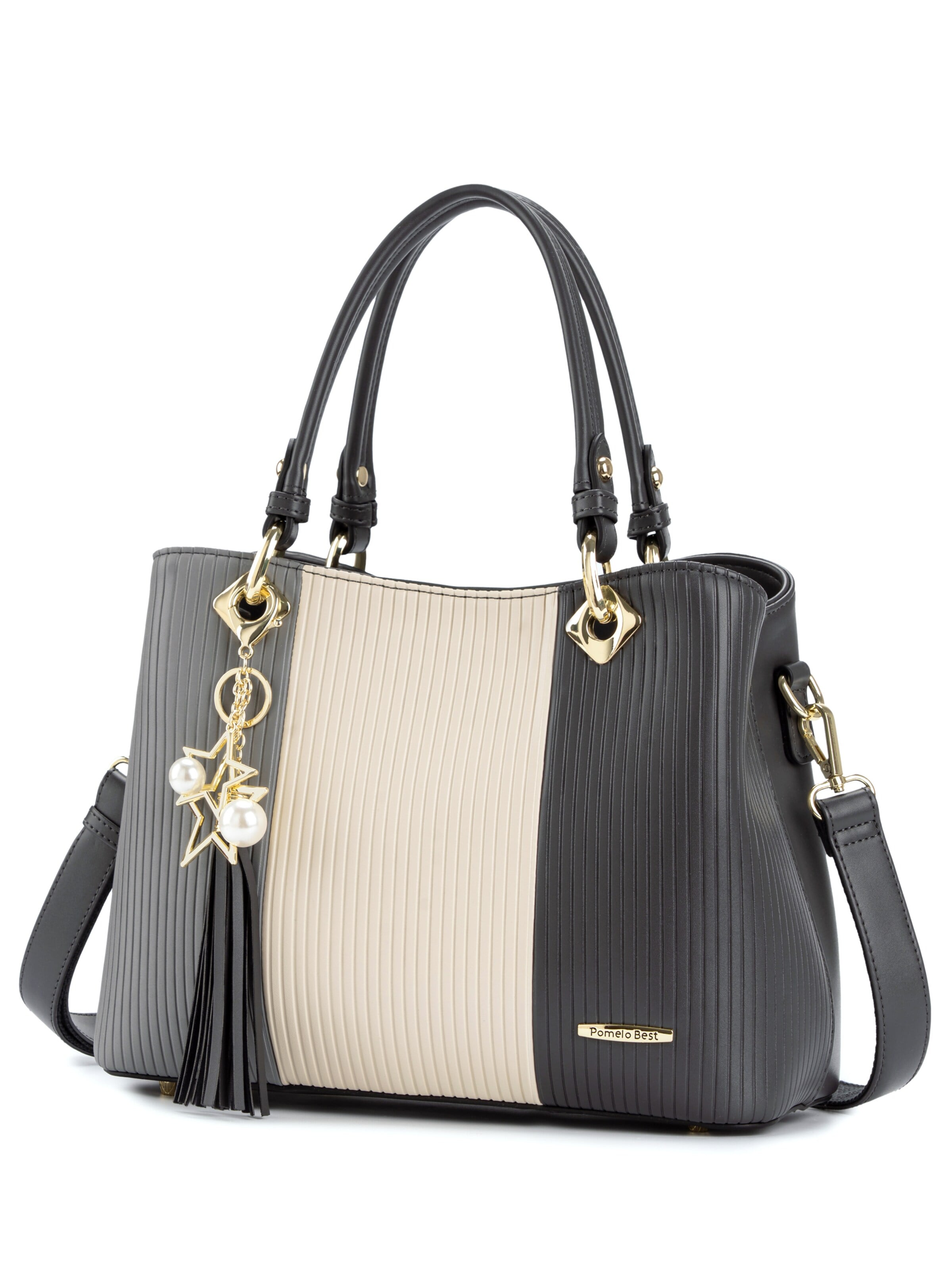 Pomelo Best Handbag 'Neapolitan' in Grey: front
