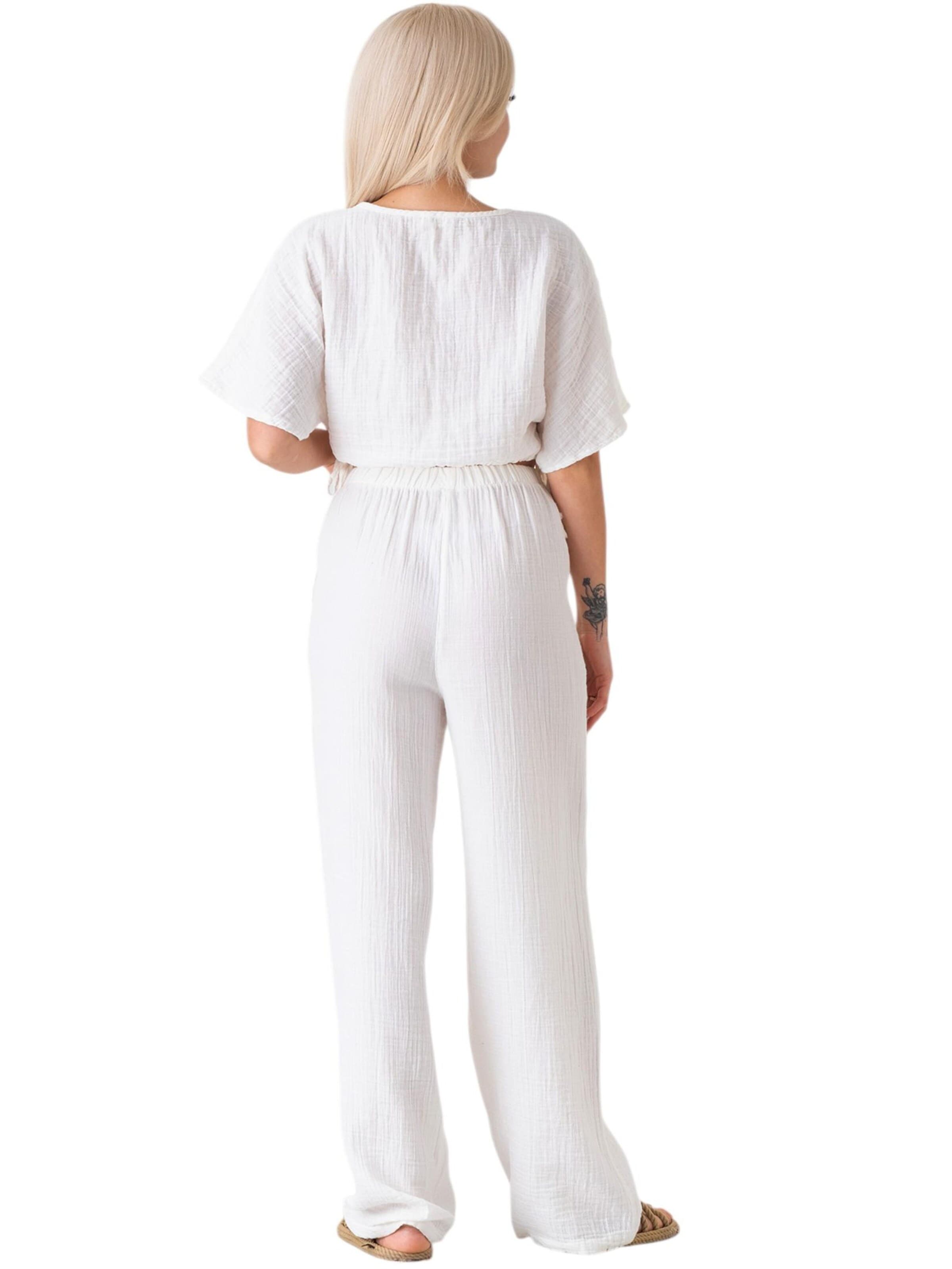Wide leg Pantaloni 'Eleni' di WENOR in bianco