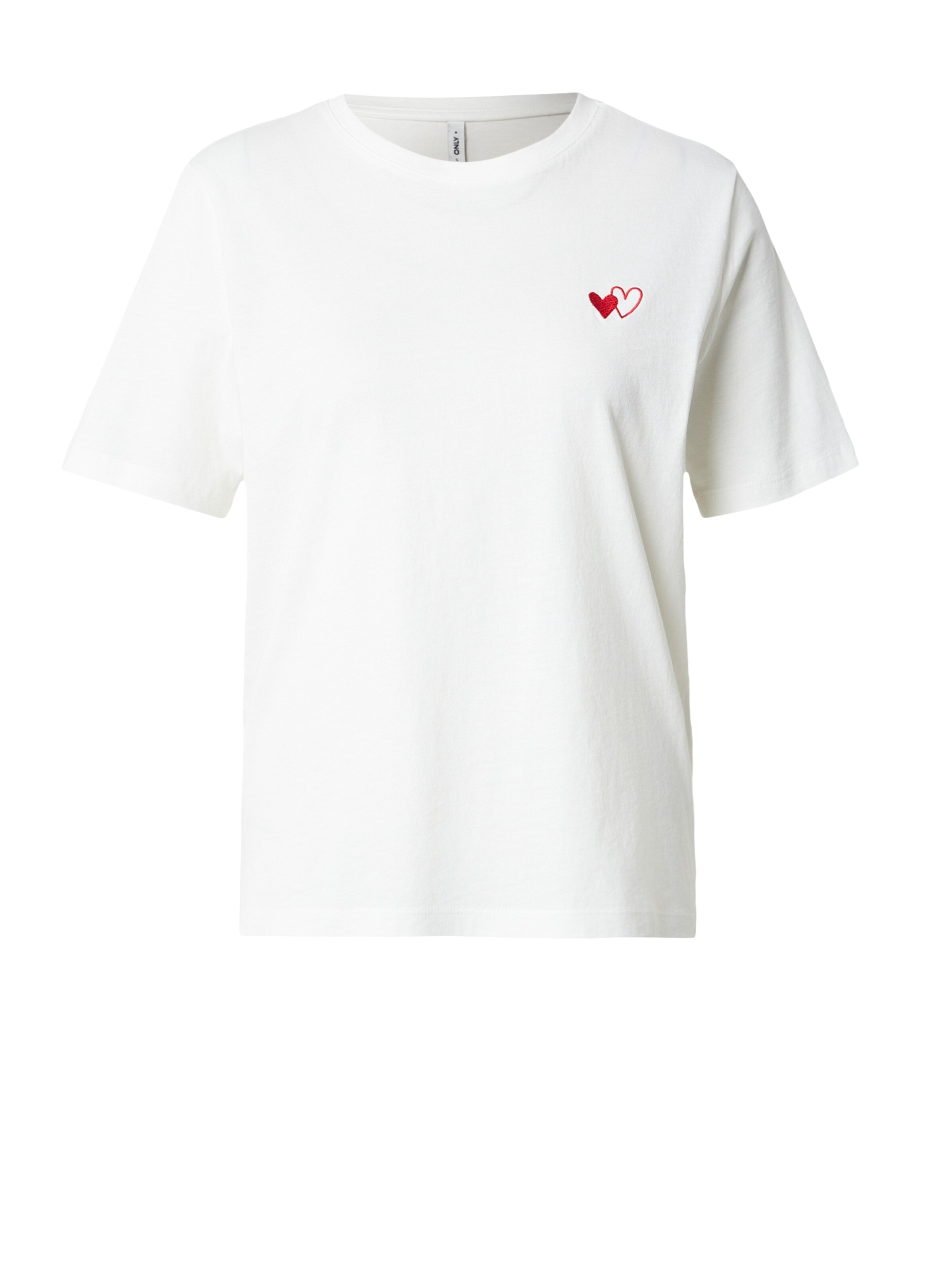 ONLY Μπλουζάκι 'ONLHAPPY' σε κόκκινο / λευκό, Άποψη προϊόντος