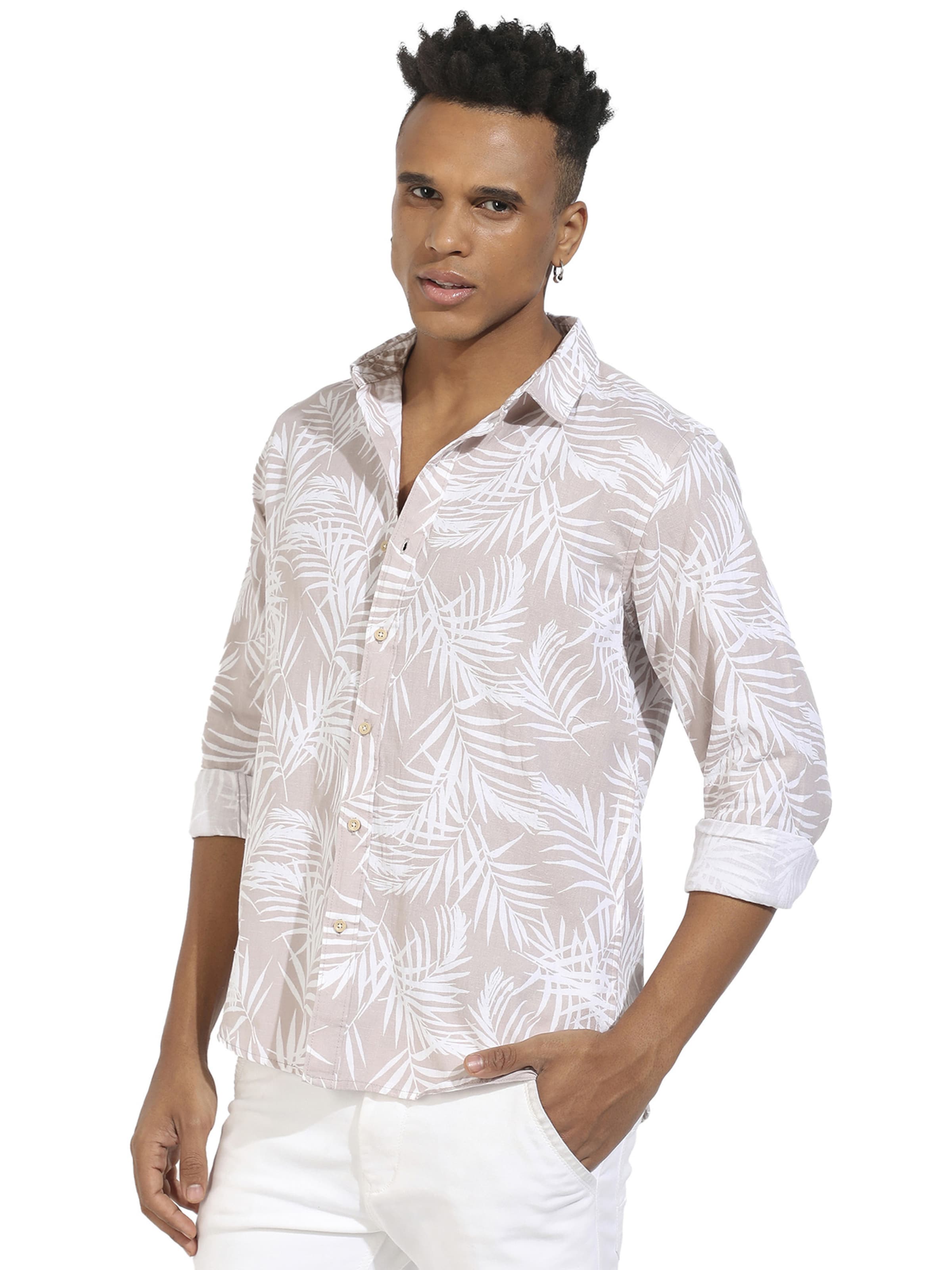 Regular fit Camicia 'Roman' di Campus Sutra in beige