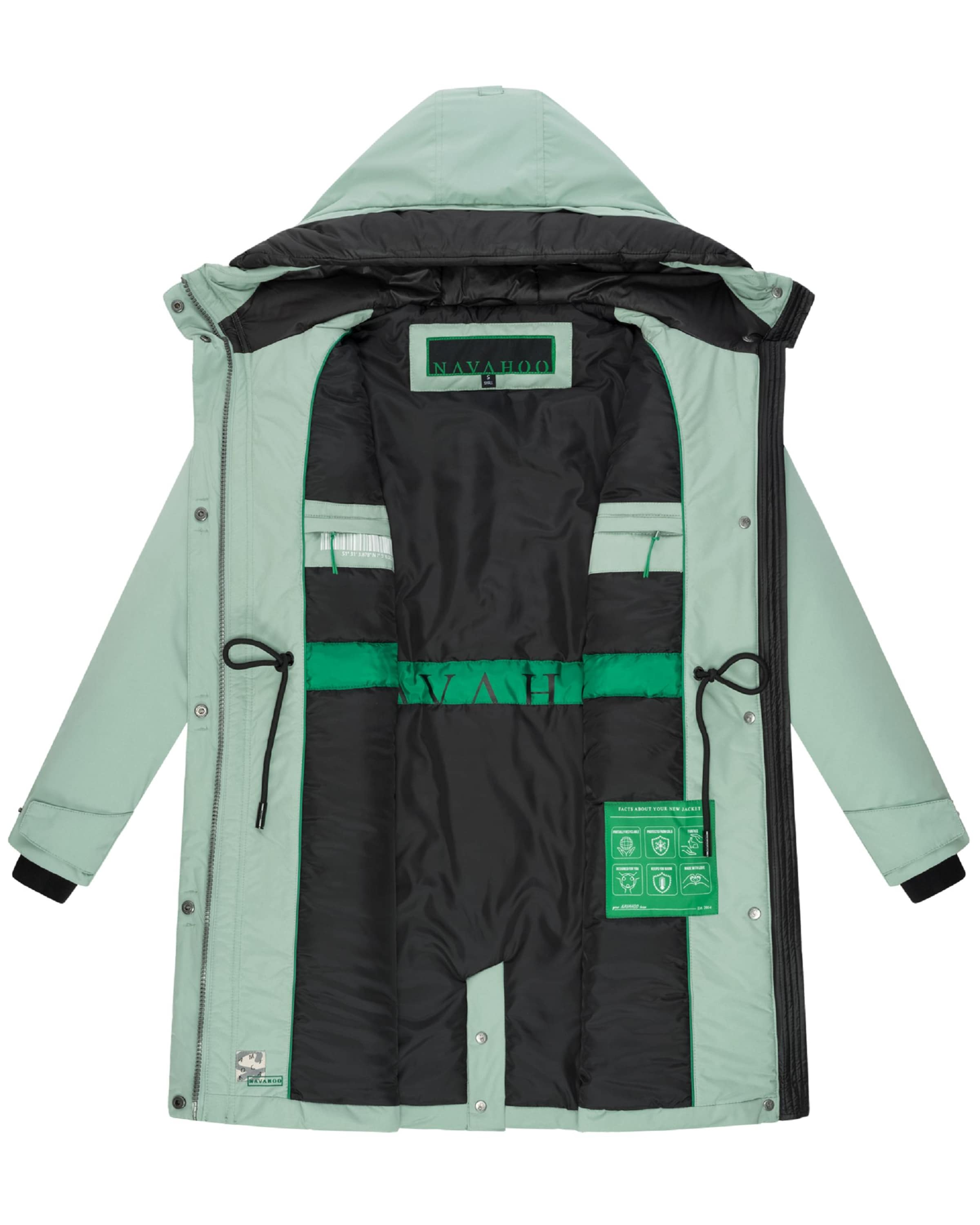 NAVAHOO Winter parka 'Eissturm 14' in Green