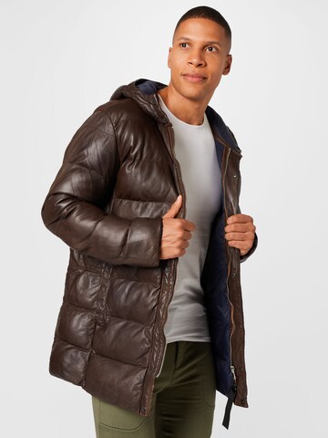 FREAKY NATION Winter Jacket in Brown: front