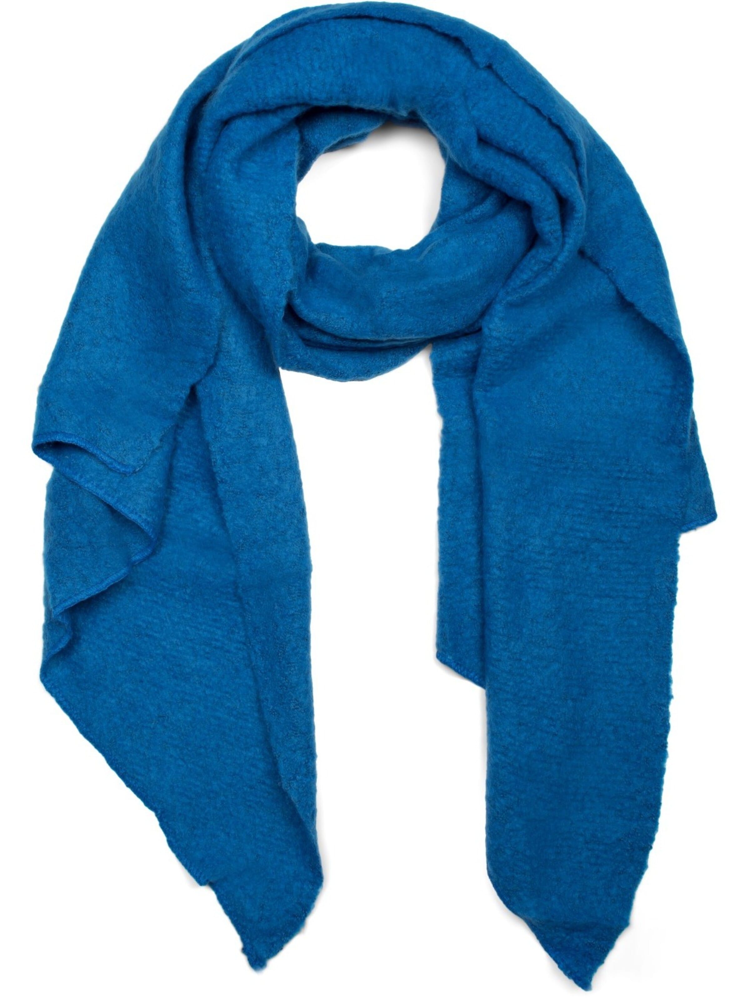 styleBREAKER Oversizeschal 'Asymmetrischer unifarbener Web Schal'‌‌‌‌‌‌ in Blau: Vorderseite