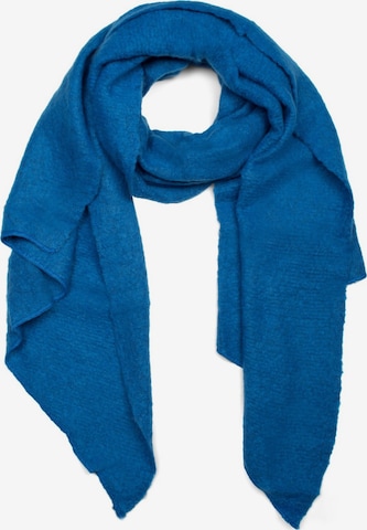 styleBREAKER Oversizeschal 'Asymmetrischer unifarbener Web Schal' in Blau: Vorderseite