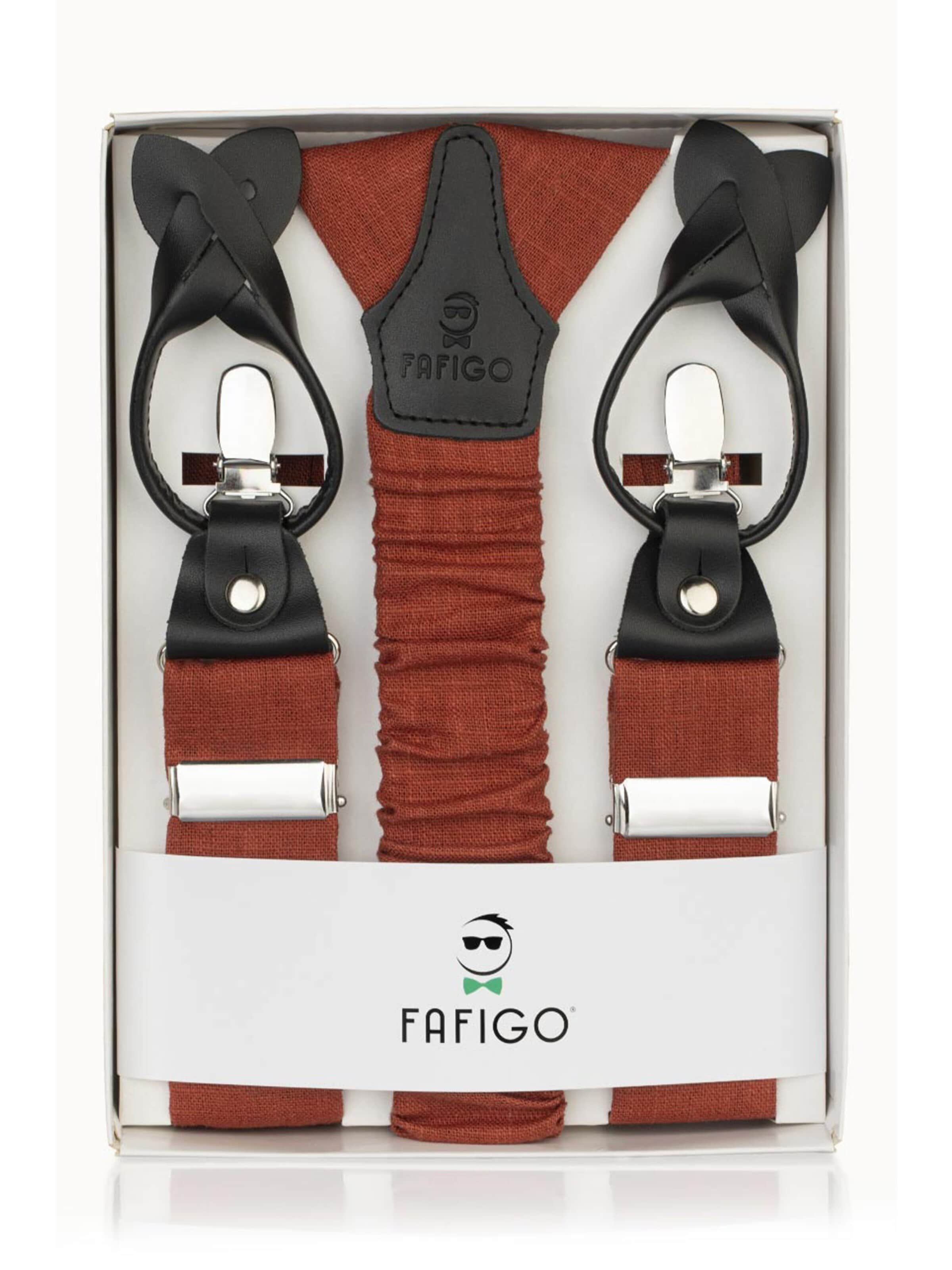 FAFIGO Hosenträger 'Zio Orlando'‌‌‌‌‌‌‌‌‌‌ in Braun: Vorderseite