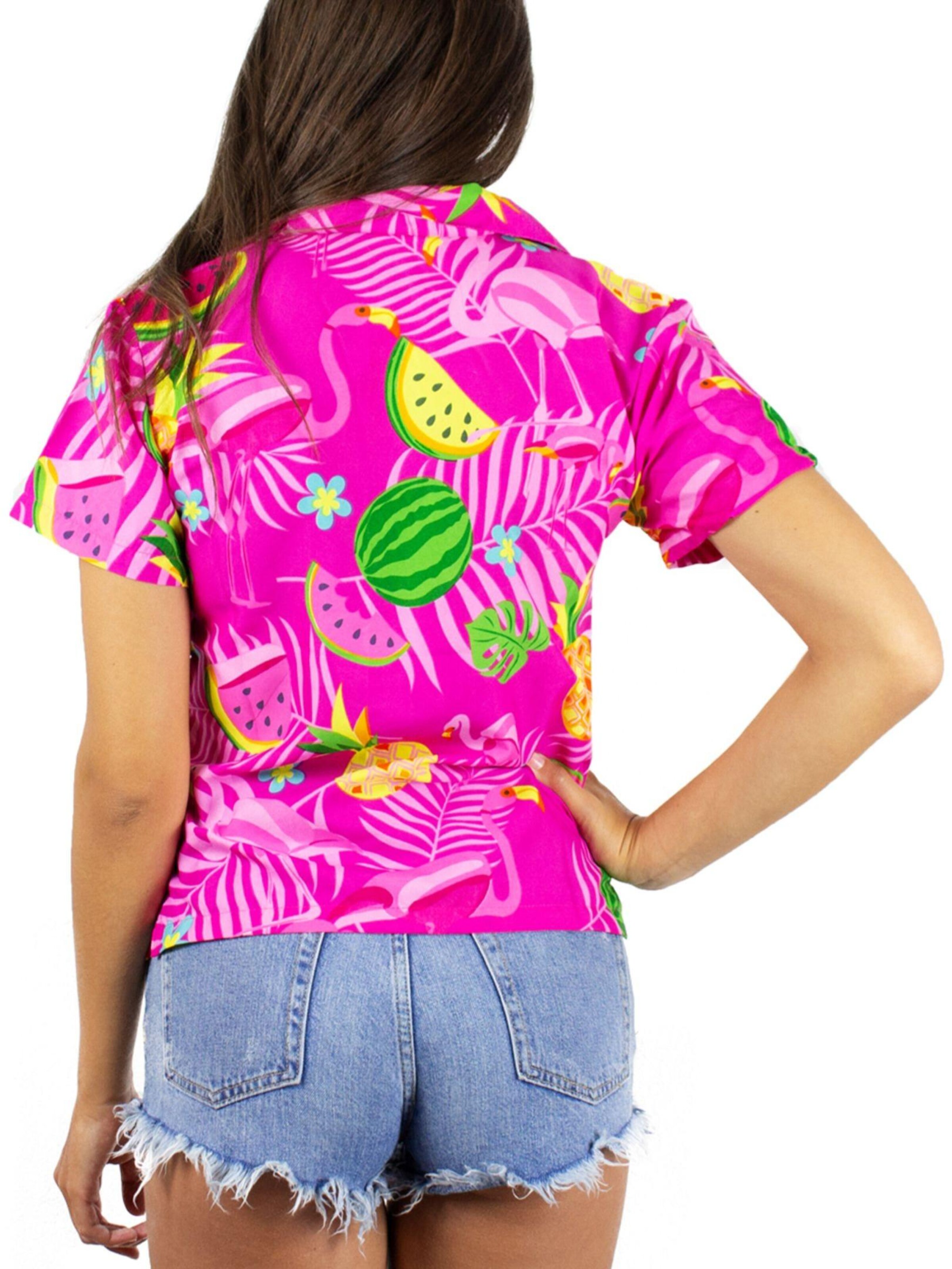 King Kameha Bluse 'Flamingo Melone'‌ in Pink