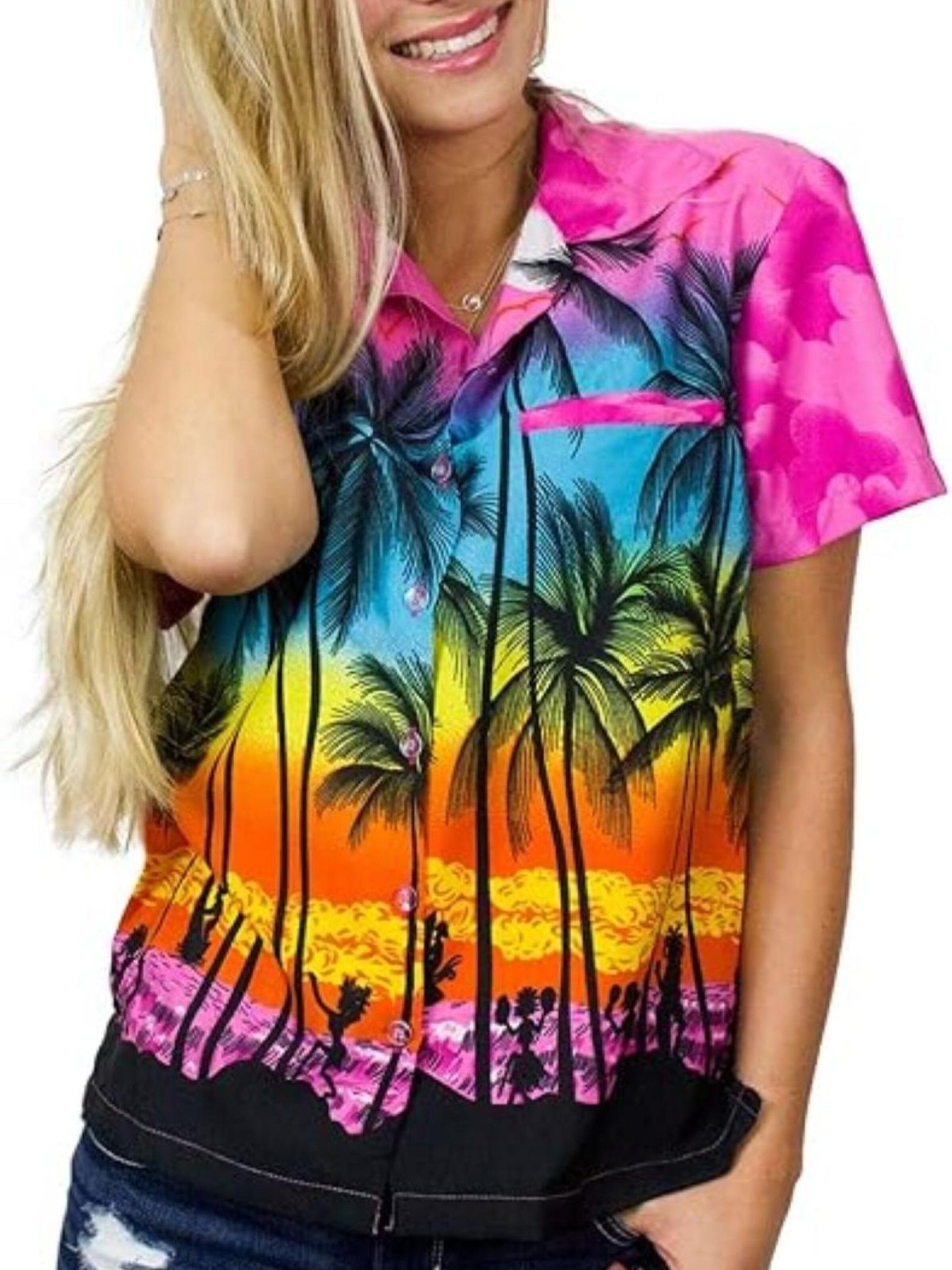 King Kameha Blouse 'Beach' in Pink: front