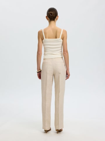 SELECTED - Pierna ancha Pantalón en beige