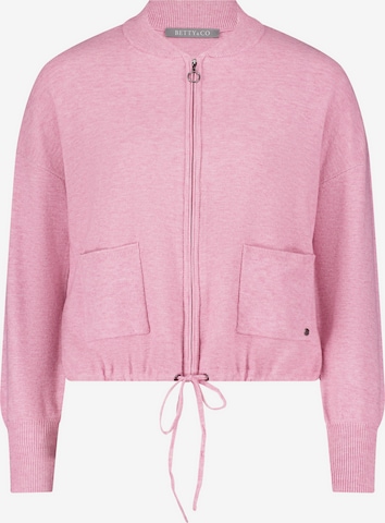 Betty & Co Strick-Cardigan mit Reißverschluss in Pink: Vorderseite