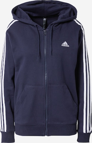 ADIDAS SPORTSWEAR Αθλητική ζακέτα φούτερ 'Essentials' σε μπλε: μπροστά