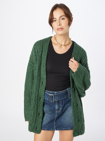 Cardigan oversize 'Leyla' WEEKDAY en vert : devant