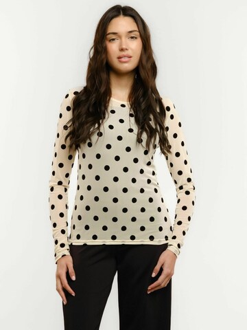 Liberte Essentiel Top ' MESH ' w kolorze beżowy: przód