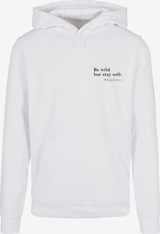 Merchcode Sweatshirt 'Happines' in Wit: voorkant