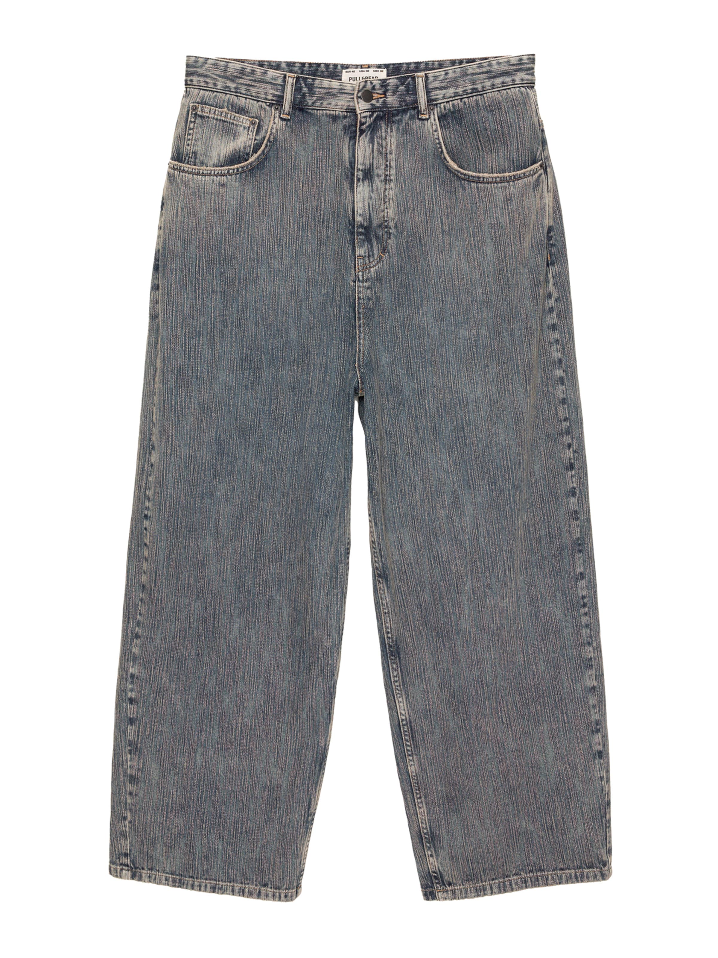 Pull&Bear Široký strih Džínsy - Modrá: predná strana