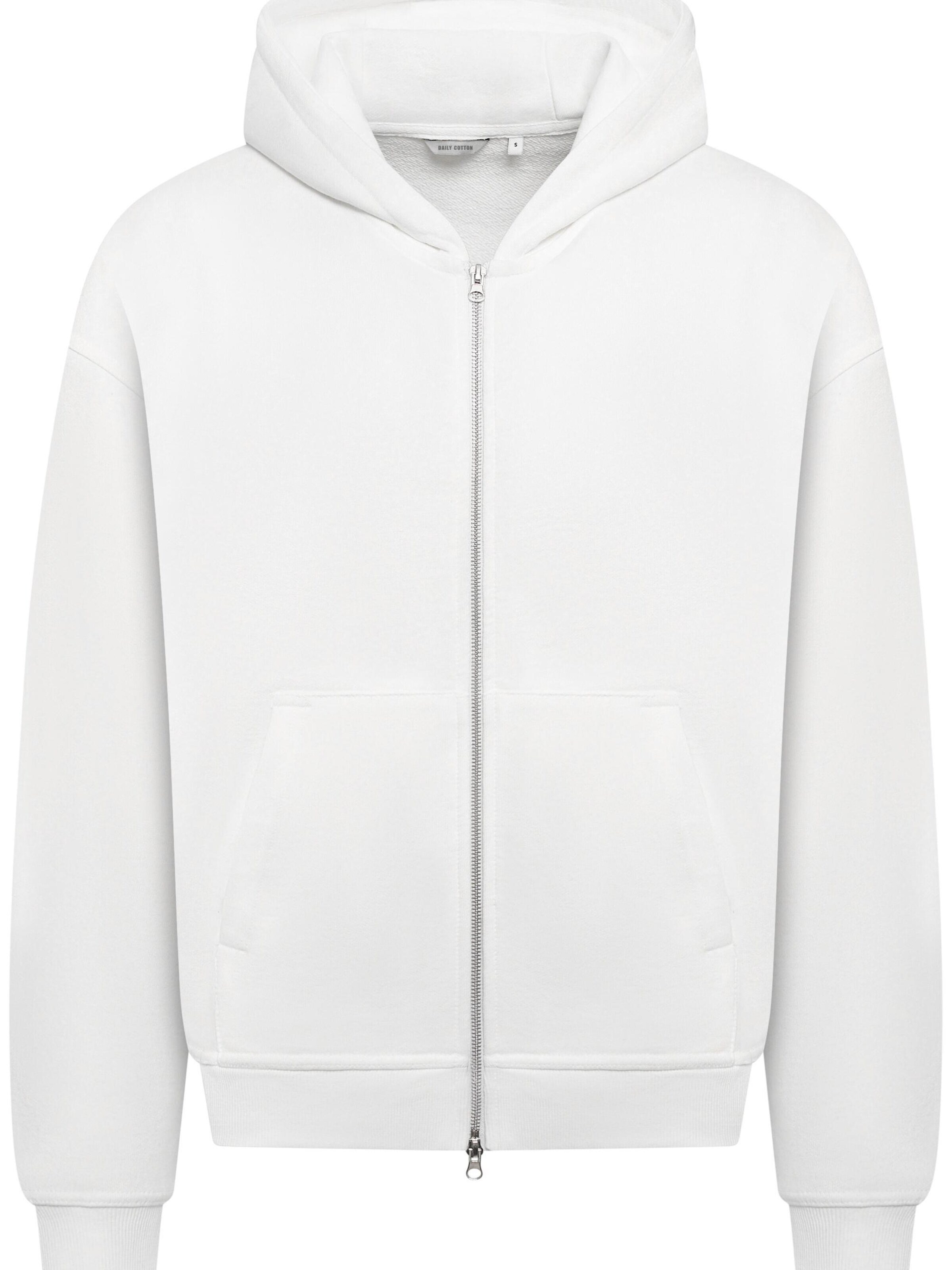 Daily Cotton Sweatjacke 'DCBEND'‌‌‌‌‌‌‌‌‌ in Weiß: Vorderseite