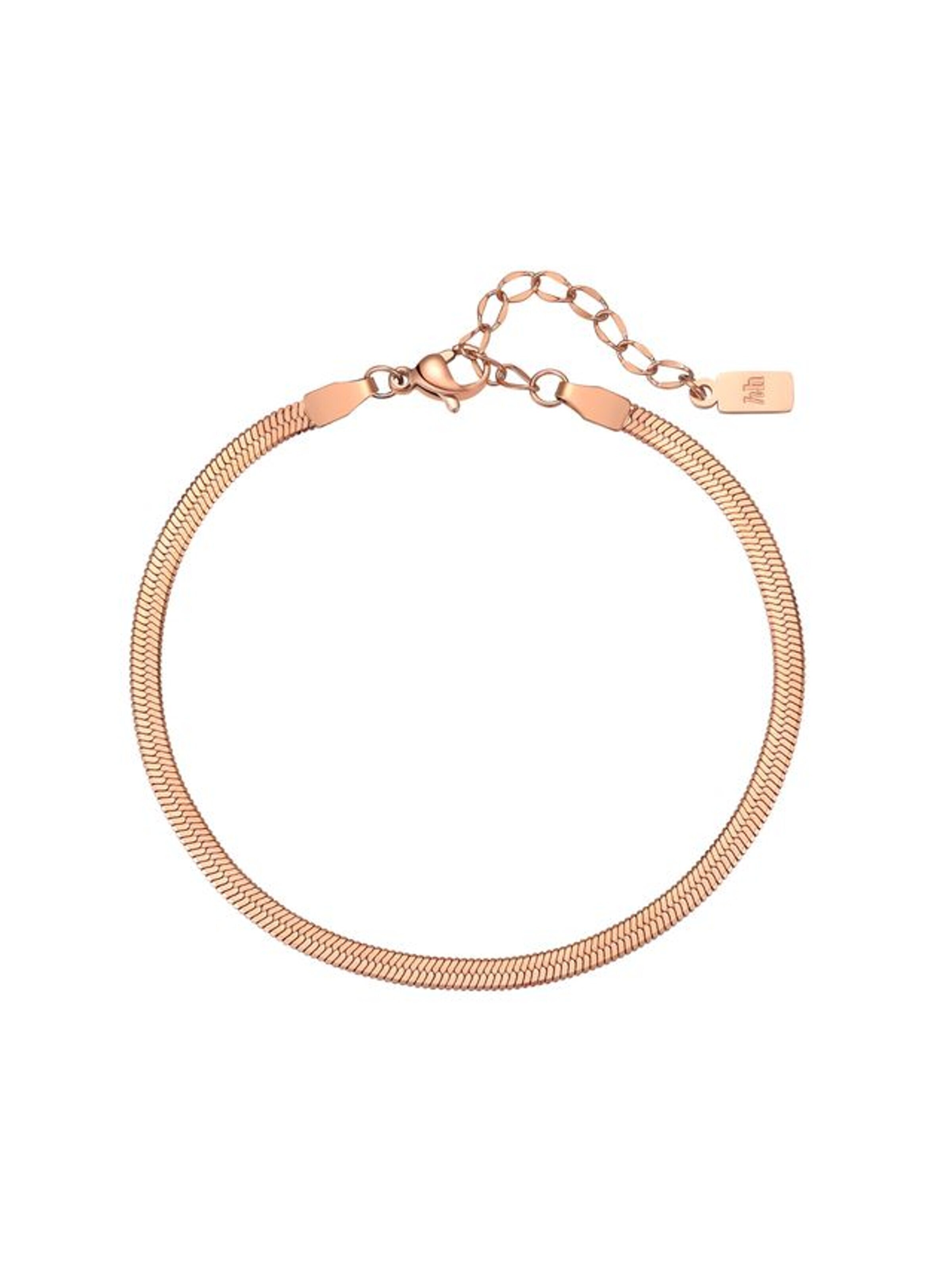 Hey Happiness - Pulsera 'Serpent Flat' en oro: frente