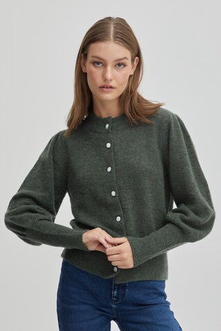 PULZ Jeans Knit Cardigan 'ASTRID' in Green: front