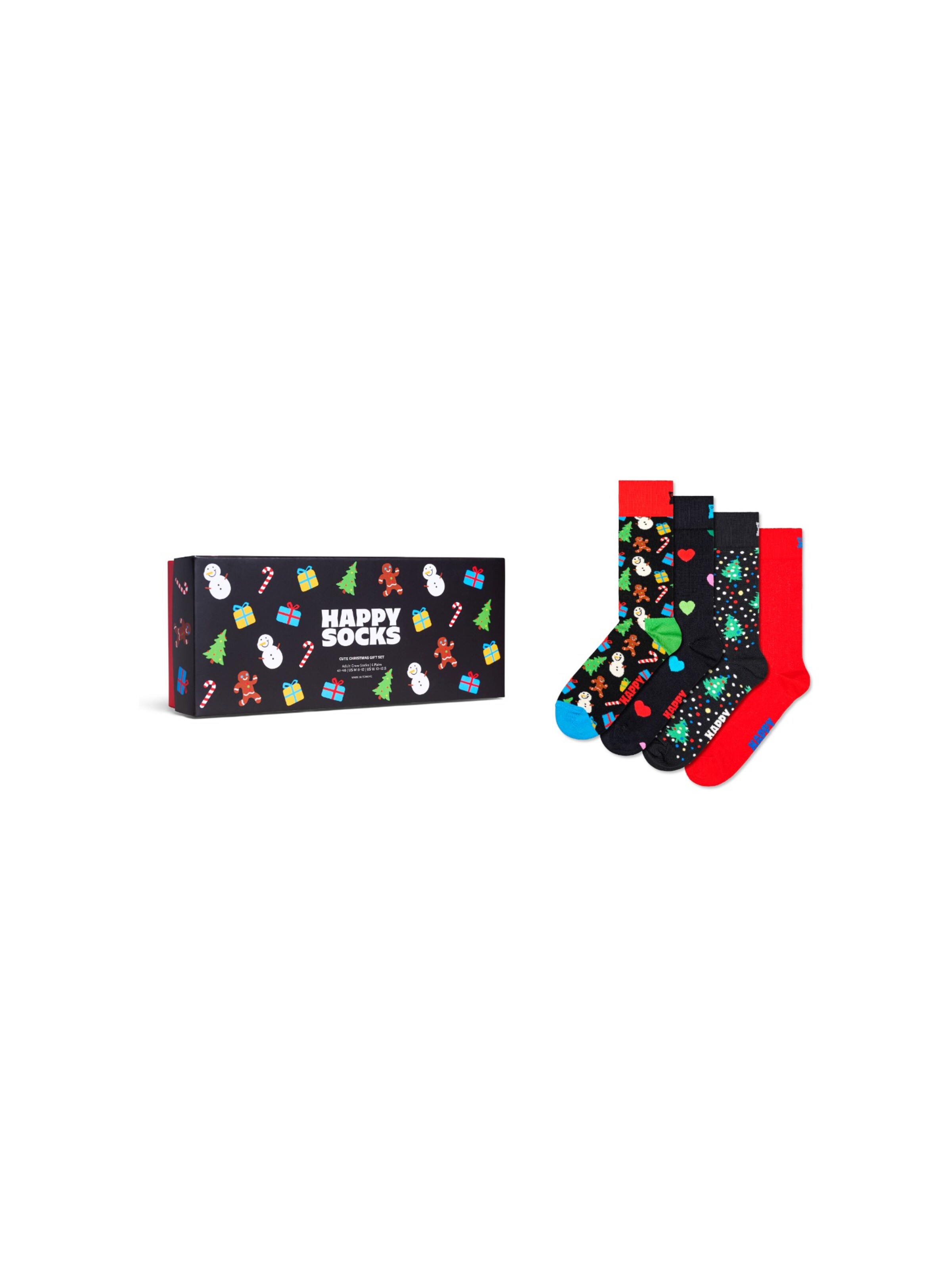 Happy Socks Chaussettes '4-Pack Christmas Socks Gift Set' en noir, Vue avec produit