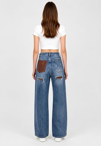 Wide leg Jeans di Elara in blu
