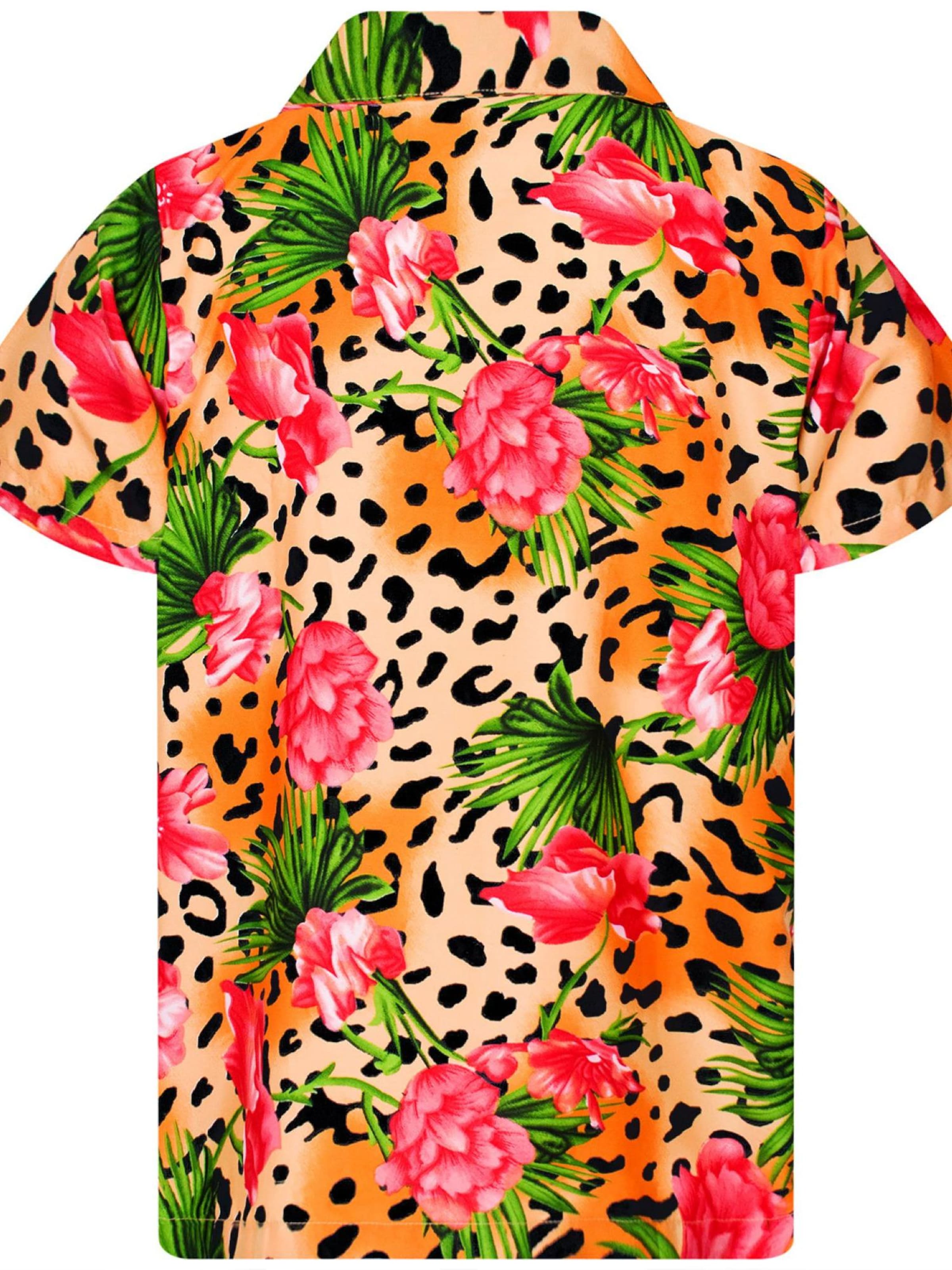 Maglietta 'Leopard Flowers' di King Kameha in arancione