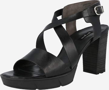 Paul Green Strap Sandals in Black: front
