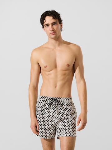 Karl Lagerfeld - Calções de banho em preto: frente