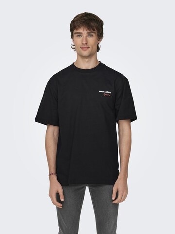 T-Shirt Only & Sons en noir : devant