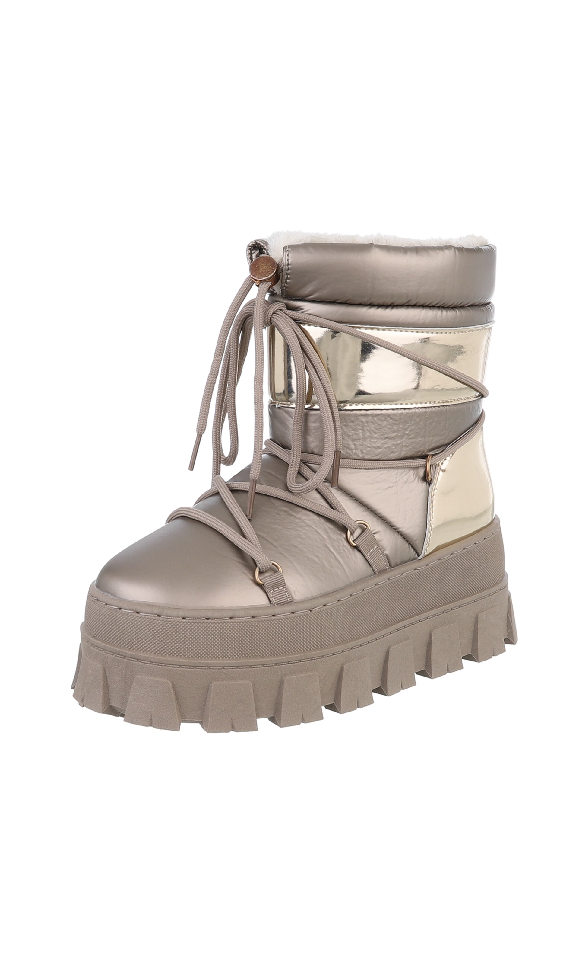 Ital-Design Snowboots in Bronze: Vorderseite