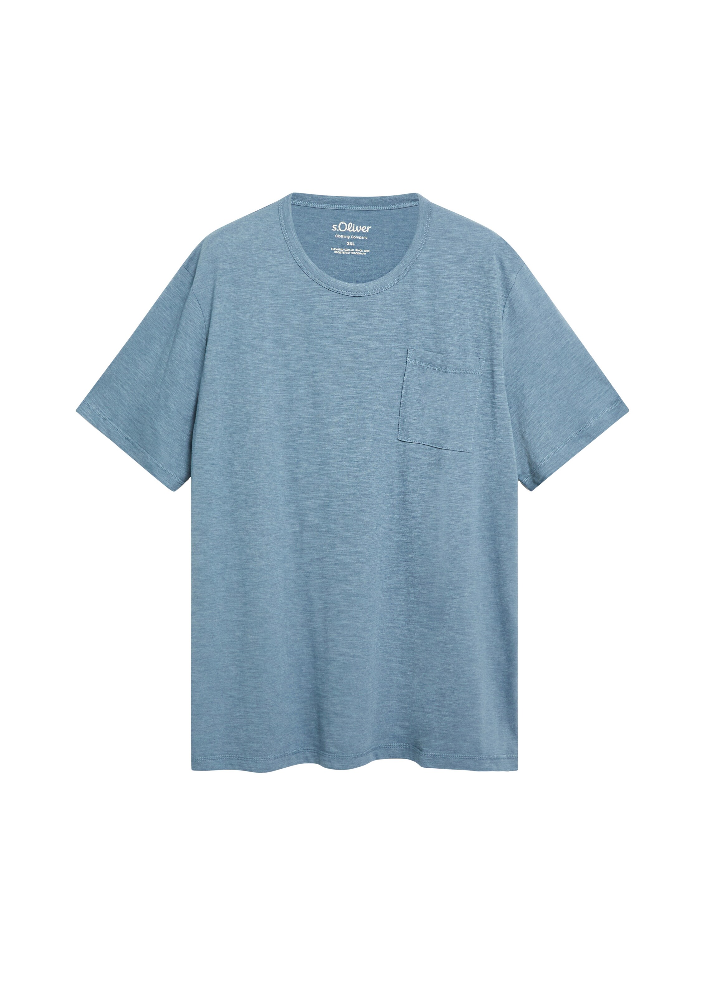 s.Oliver Men Big Sizes Shirt in Blue: front