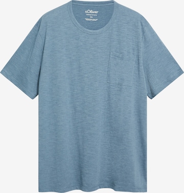 s.Oliver Men Big Sizes Shirt in Blue: front