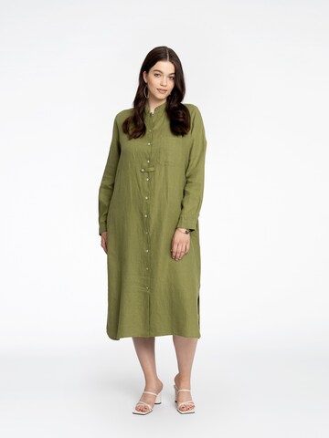 Yoek Blouse 'Linen' in Groen