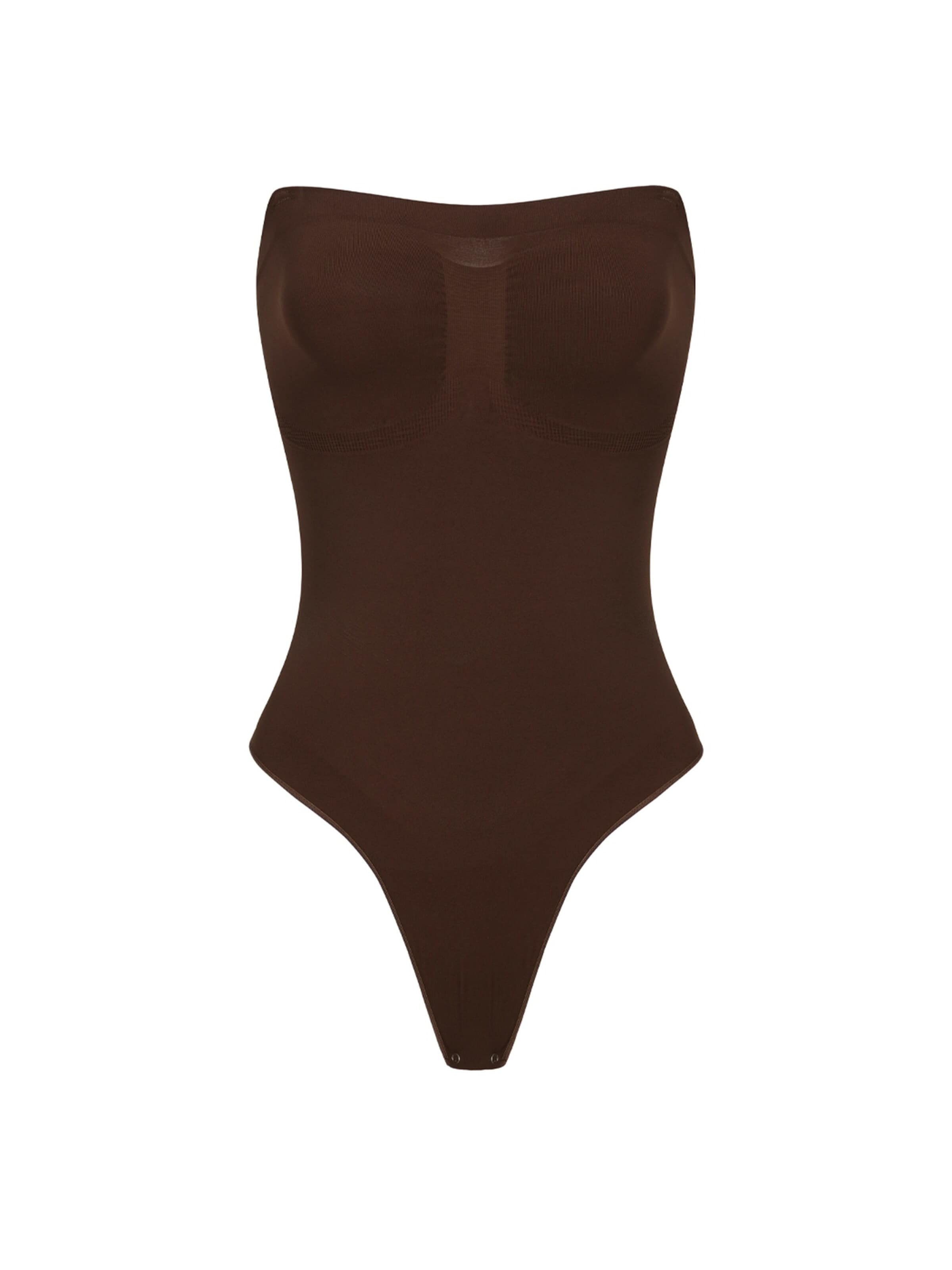 cfab Shapingbody 'Trägerloser Bodysuit Sculpting Shapewear mit String' i brun: framsida
