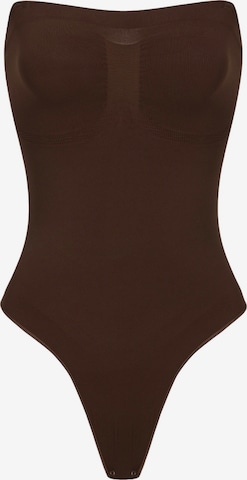 cfab Shapingbody 'Trägerloser Bodysuit Sculpting Shapewear mit String' i brun: framsida