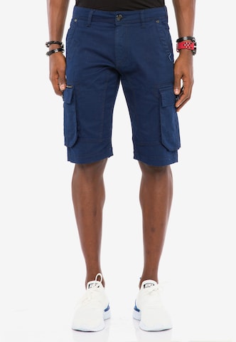 CIPO & BAXX Cargo Pants in Blue: front
